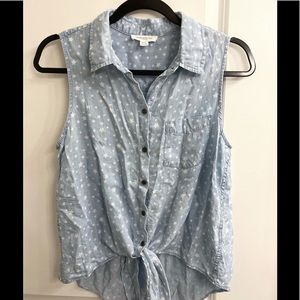 Tie-front White Star Tank